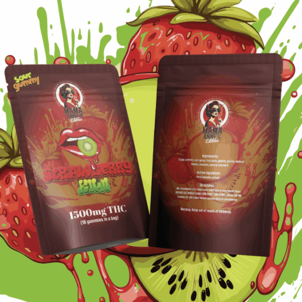 Mama Anne's Edibles 1500mg - Strawberry Kiwi Gummy (THC)